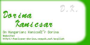 dorina kanicsar business card